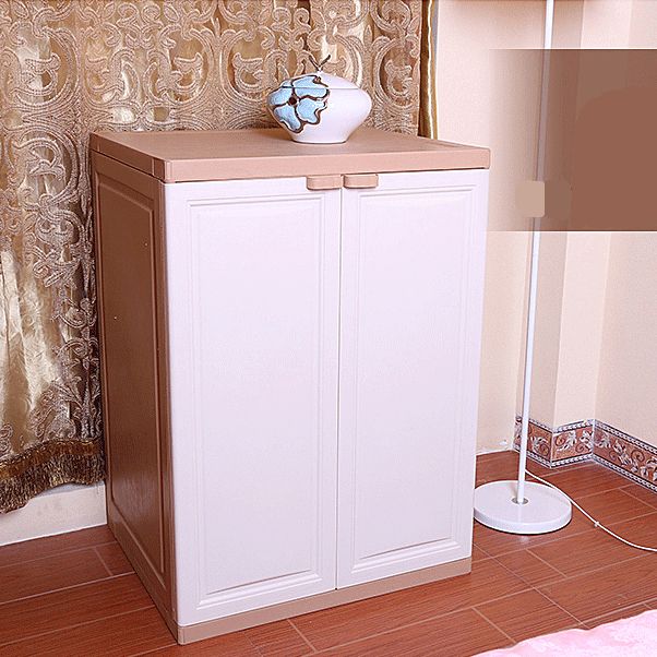 Plastic Matte Finish Storage Cabinet Modern Bedroom Hinged Door Cabinet