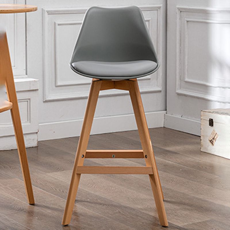 Contemporary Backrest Bar Stool Leather Wood 4 Legs Bar Stool , 1 Piece Clearhalo 'Bar Furniture' 'Bar Stools' 'bar_stools' 'furn' 'furn_bar_stools' 'furniture_bar_stools' 'Kitchen & Dining Furniture' 'kitchen&dining_furn' 'kitchen' 'kitchen_furn' Furniture' 1200x1200_3e572fac-db88-4c08-9d53-05b8489974ff