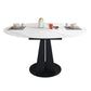 Contemporary Round Dining Table Drop-Leaf Sintered Stone Dining Table with Pedestal Base Clearhalo ' dining_table' 'Dining Tables & Seating' 'Dining Tables' 'furn' 'furn_dining_table' 'Furniture' 'furniture_dining_table' 'Kitchen & Dining Furniture' 'kitchen&dining_furn' 'kitchen' 'kitchen_dining_table' 1200x1200_3e57c0d9-3d18-4985-b7b5-57e485e6dc85