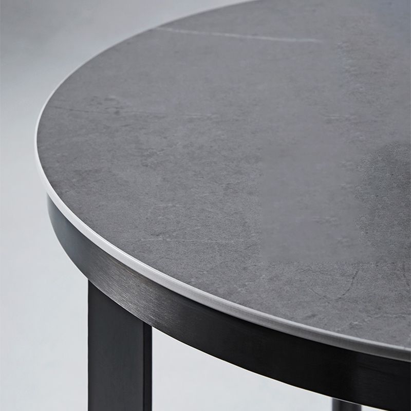19.6"/21.6" Modern Round Slate Top Side Table Metal Abstract End Table