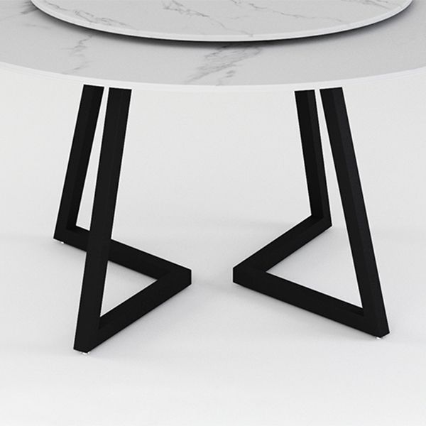 Sintered Stone Dining Table Round Modern Dining Table with Black Frame Clearhalo ' dining_table' 'Dining Tables & Seating' 'Dining Tables' 'furn' 'furn_dining_table' 'Furniture' 'furniture_dining_table' 'Kitchen & Dining Furniture' 'kitchen&dining_furn' 'kitchen' 'kitchen_dining_table' 1200x1200_3e583551-c7f7-4488-91fb-9d89ec7bf5a9