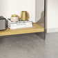 Contemporary Ash Console Accent Table with 2 Shelves for Hall