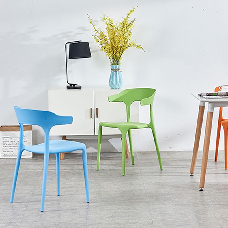 Modern Plastic Open Back Dining Side Chair 30"H Dining Chair for Restaurant Bedroom Clearhalo ' kitchen&dining_furn' 'Dining Chairs' 'Dining Tables & Seating' 'dining_chair' 'furn' 'furn_dining_chair' 'Furniture' 'furniture_dining_chair' 'Kitchen & Dining Furniture' 'kitchen' 1200x1200_3e590e68-70c8-4ea6-9919-8b1053e7f6ed