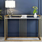 12" W Marble Console Table Glam Rectangle Accent Table for Hall