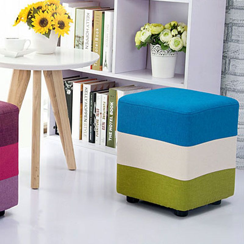 Fabric Standard Stool Contemporary Simple Upholstered Ottoman Clearhalo 'furn' 'furn_ottomans_poufs' 'Furniture' 'Living Room Furniture' 'Ottomans & Poufs' 'ottomans_poufs' 1200x1200_3e5a6ef0-3a8e-46ae-ba03-667f1dbd842d
