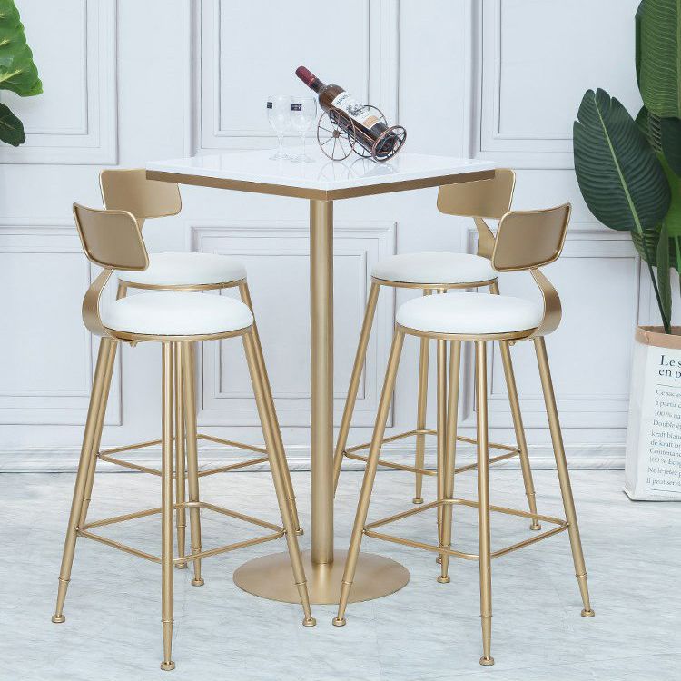 Glam Armless Backrest Counter Stool Iron Cafe Bar Stool with Leather Cushion and Pedal Clearhalo 'Bar Furniture' 'Bar Stools' 'bar_stools' 'furn' 'furn_bar_stools' 'Furniture' 'furniture_bar_stools' 'Kitchen & Dining Furniture' 1200x1200_3e5a7a1e-5999-45f4-8409-7d78f26d0f3d