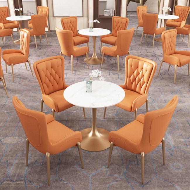 Moderne 1/5 Stücke Essberg runden Stein Esstisch für Esszimmercafé