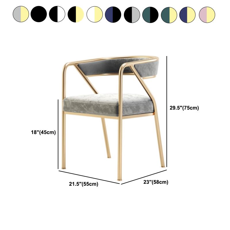 Glam Style Dining Chair Metal Open Back Dining Armchair for Indoor Clearhalo 'Dining Chairs' 'Dining Tables & Seating' 'dining_chair' 'furn' 'furn_dining_chair' 'Furniture' 'Kitchen & Dining Furniture' 1200x1200_3e5b8b52-3565-458b-8220-cfd0b102459e