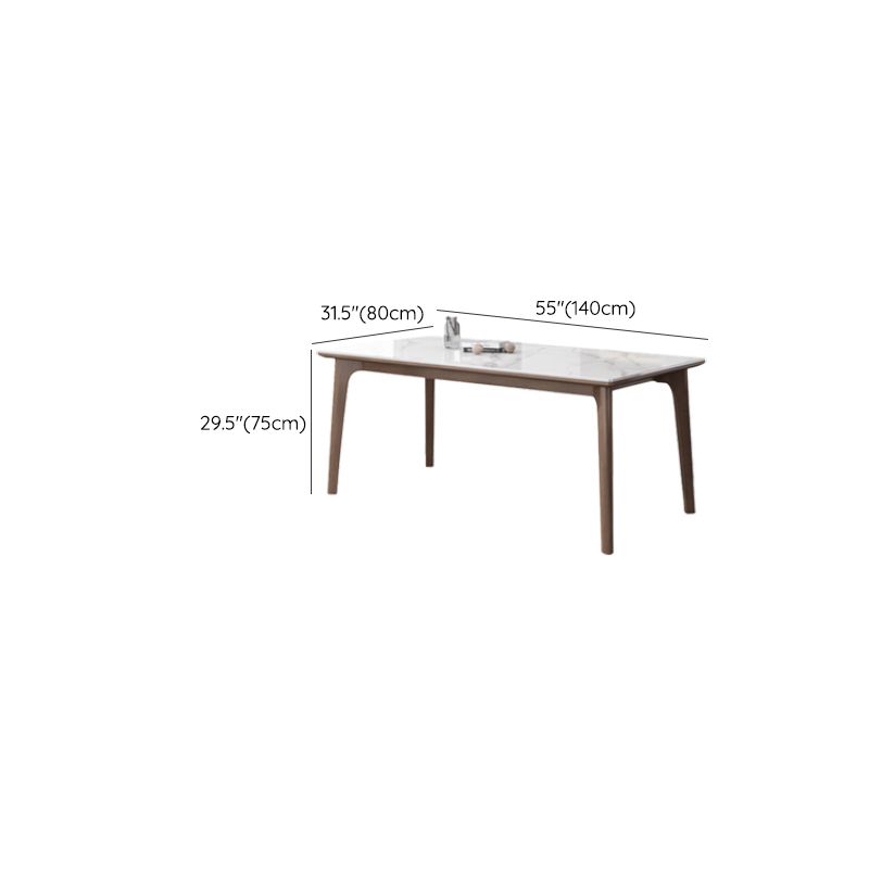 Modern Style 1/2/4/7 Pieces Dining Room Table Rectangle Stone Furniture in White
