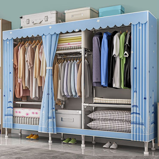 Steel Wardrobe Armoire with Legs Modern Wardrobe Cabinet for Home