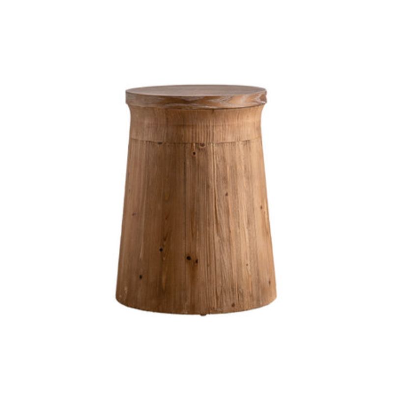 French Country Distressed Wood Sofa Side Accent Table in Brown