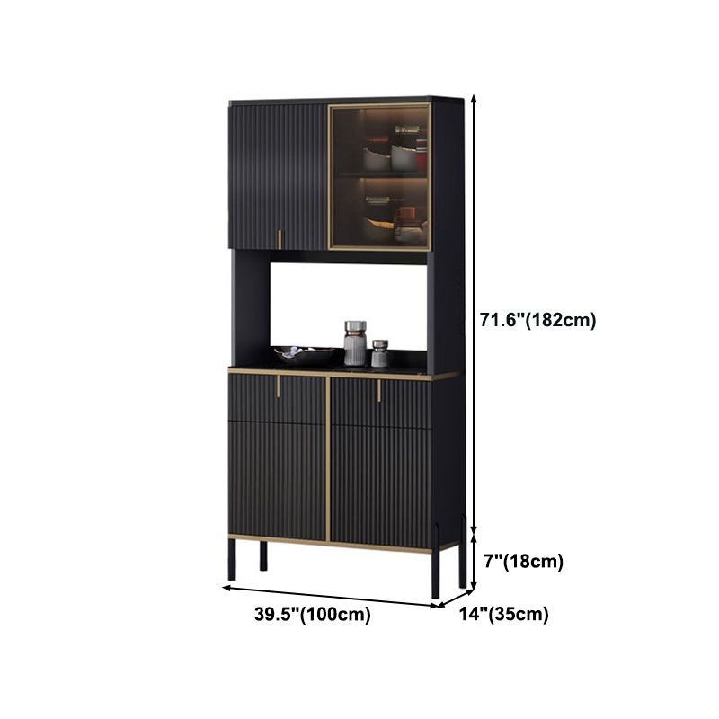 Glamstil Buffet Sideboard Sintered Stone Top Server mit Tür und Schublade für Wohnzimmer