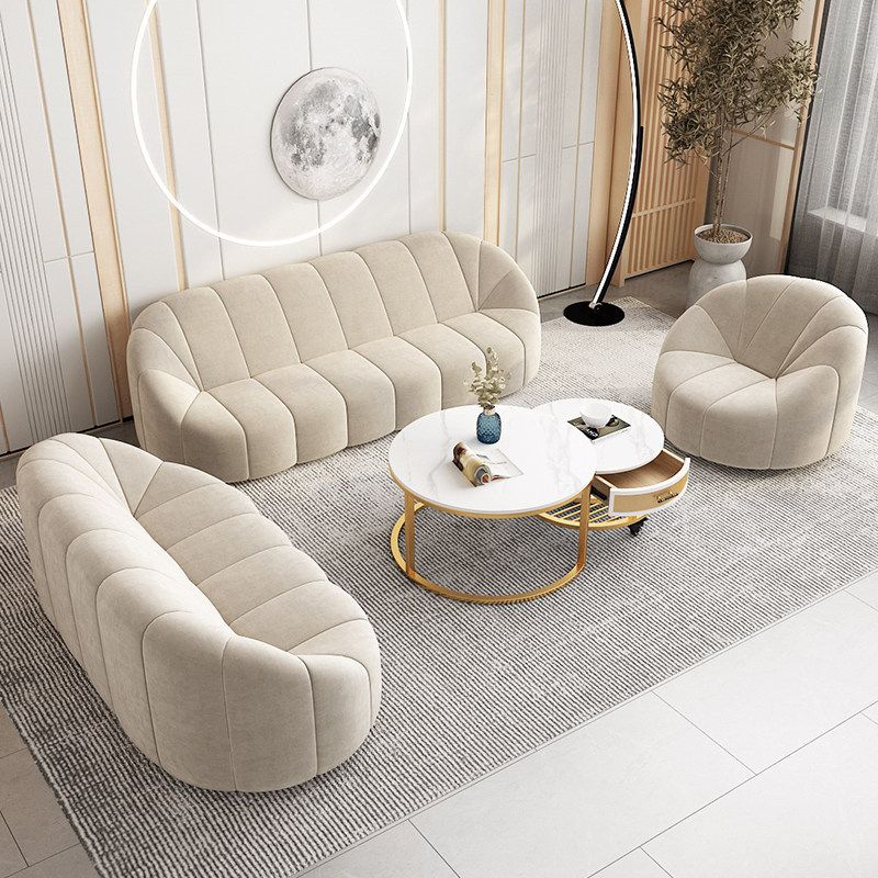 Contemporary Sloped Arms Sofa with Tight Back for Living Room