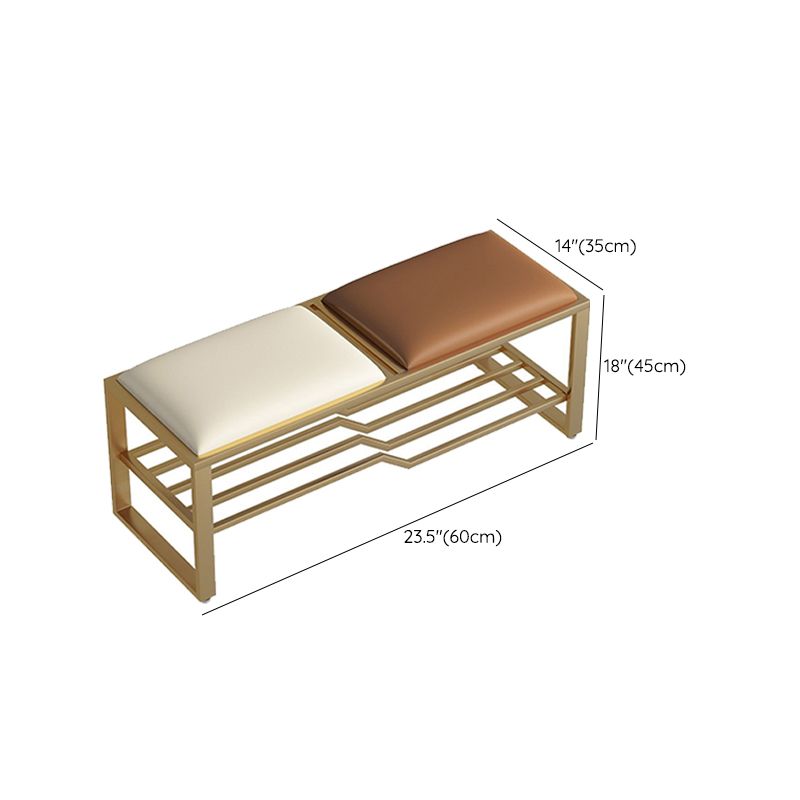 Rectangle Modern Entryway Bench Cushioned Metal Seating Bench Clearhalo 'Benches' 'Chairs & Seating' 'furn' 'furn_benches' 'Furniture' 'Living Room Furniture' 1200x1200_3e633875-6224-44fe-b436-ec97794aa62a