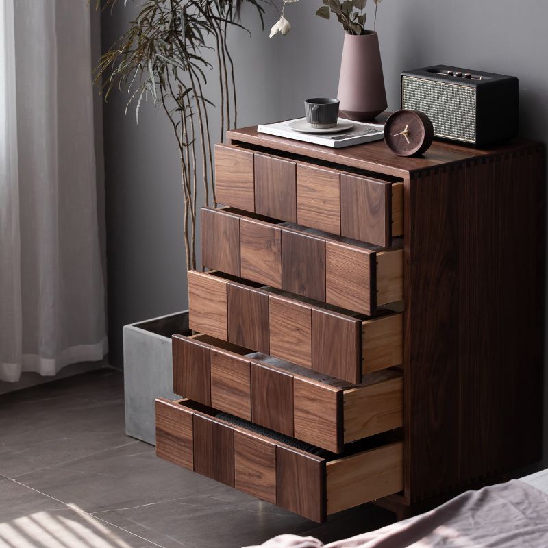 37.40" Tall Wood Accent Cabinet 5-Drawer Rectangular Accent Chest Clearhalo 'Cabinets & Chests' 'cabinets_chests' 'furn' 'furn_cabinets_chests' 'Furniture' 'Living Room Furniture' 1200x1200_3e64bb58-f4ed-46ab-b6eb-a6f7a5f732b3