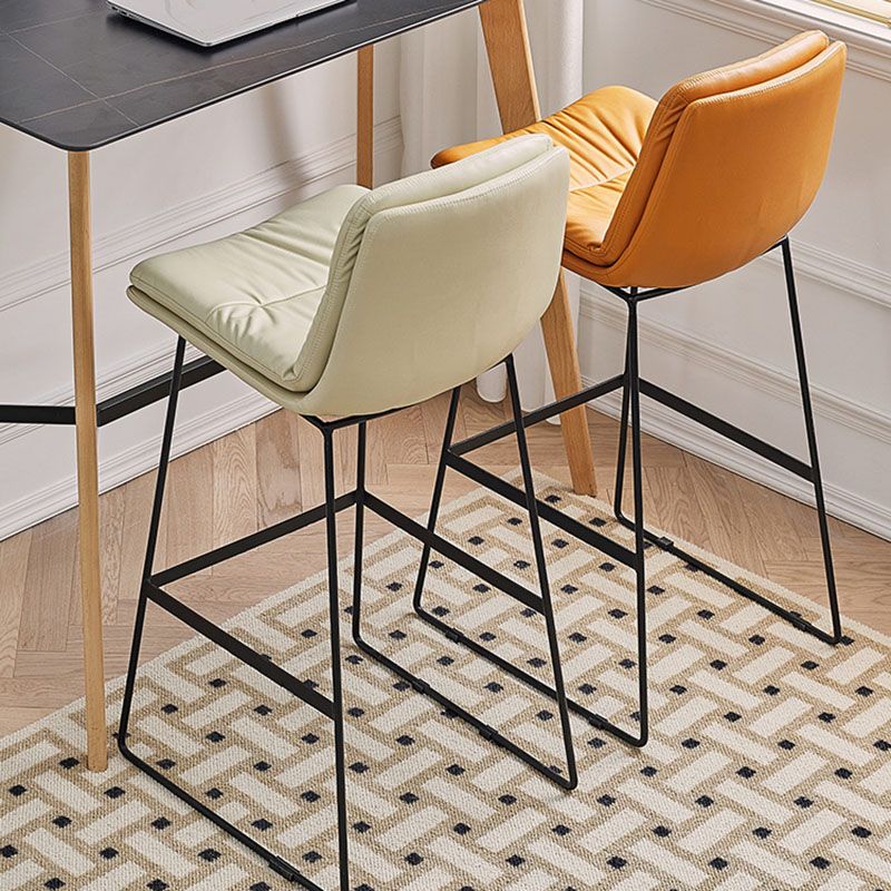 Scandinavian Matte Finish Upholstered Barstool Footrest Coffee Shop Stool Clearhalo 'Bar Furniture' 'Bar Stools' 'bar_stools' 'furn' 'furn_bar_stools' 'Furniture' 'furniture_bar_stools' 'Kitchen & Dining Furniture' 1200x1200_3e672f83-1a8a-4b98-83d0-97547be774e9