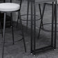 Bistro-bartafel van gesinterd steen, onderstel met goudkleurig frame en lades