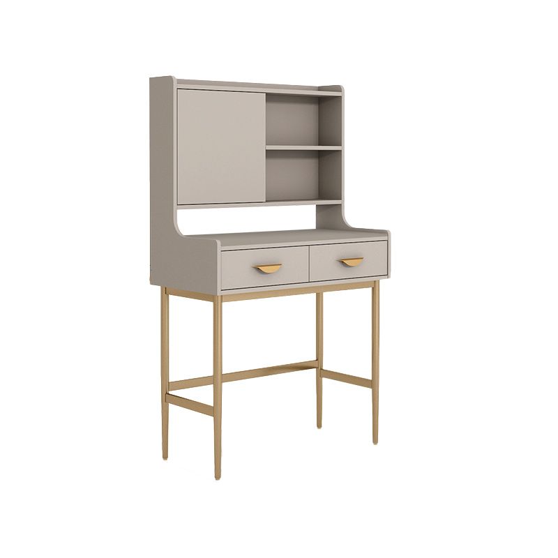 Glam metaal en houten make -up ijdelheid bureau witte/grijze make -up ijdelheid bureau tafel