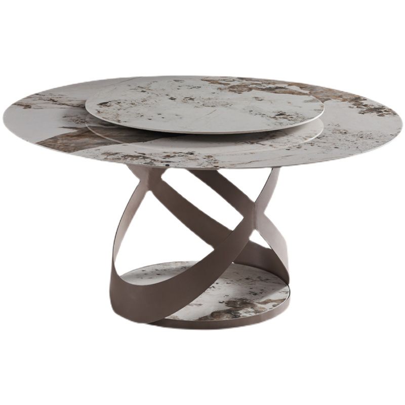 Sintered Stone Table for Restaurant Modern Round Table with Metal Pedestal Clearhalo ' dining_table' 'Dining Tables & Seating' 'Dining Tables' 'furn' 'furn_dining_table' 'Furniture' 'furniture_dining_table' 'Kitchen & Dining Furniture' 'kitchen&dining_furn' 'kitchen' 'kitchen_dining_table' 1200x1200_3e68af96-fa4d-4a22-b3a4-5faa719f61de