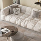 Contemporary White Cushions Tuxedo Arm Living Room Standard Settee