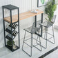 Glam Style Bar Table Wood Top Pub Table with Wine Cabinet for Dining Room Clearhalo 'Bar Furniture' 'Bar Tables' 'bar_tables' 'furn' 'furn_bar_tables' 'Furniture' 'furniture_bar_tables' 'Kitchen & Dining Furniture' 1200x1200_3e6aa093-d378-4d53-9c91-1ef36703cd06