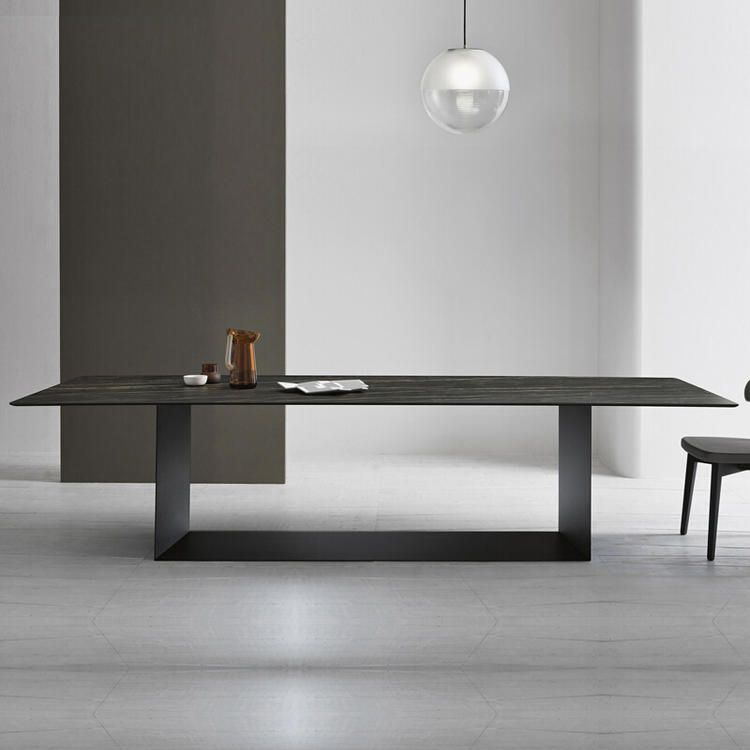 Industrial Sintered Stone Dining Table Rectangle Shape Standard Dining Table for Kitchen Clearhalo ' dining_table' 'Dining Tables & Seating' 'Dining Tables' 'furn' 'furn_dining_table' 'Furniture' 'furniture_dining_table' 'Kitchen & Dining Furniture' 'kitchen&dining_furn' 'kitchen' 'kitchen_dining_table' 1200x1200_3e6b9913-9106-4a0f-be92-f2446a5c4c72