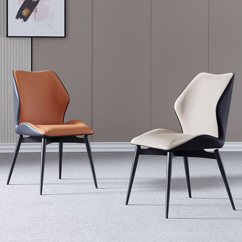 Industrial Dining Chair Wingback Parsons Chair with Black Metal Legs for Home Use Clearhalo ' kitchen&dining_furn' 'Dining Chairs' 'Dining Tables & Seating' 'dining_chair' 'Furniture' 'furniture_dining_chair' 'Kitchen & Dining Furniture' 'kitchen' 1200x1200_3e6baaf2-90c5-48fe-b6e2-1f0da71a2a03