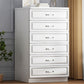 Modern White Accent Chest with Drawers 14.96" Wide Side Cabinet with Door