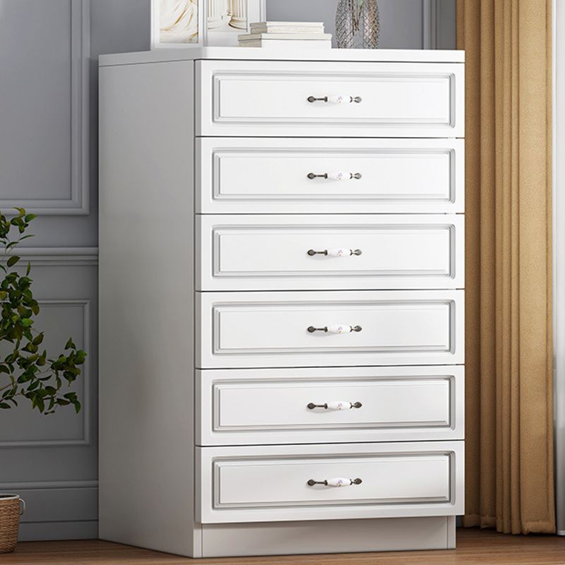Modern White Accent Chest with Drawers 14.96" Wide Side Cabinet with Door
