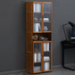 Contemporary Style Wood Bookcase Closed Back Bookshelf with Door for Home
