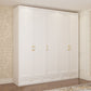 Engineered Wood Wardrobe Closet with Shelves White Wardrobe Cabinet