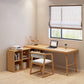 Solid Wood Rectangular Writing Desk Modern Office Meeting Desk with Bookcase Clearhalo 'furn' 'furn_office_desk' 'Furniture' 'Office Desks' 'Office Furniture' 'office_desk' 1200x1200_3e6c57a2-c349-44a2-a6fe-7f16d5212771