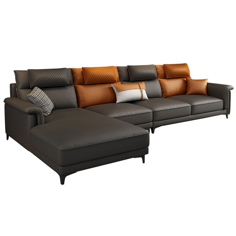 Couchage de canapé de dos de dos contemporain avec oreillers en gris