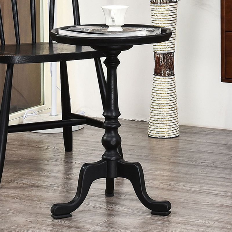 Tavolo d'angolo rustico largo 14 "tavolo laterale rotondo in legno solido