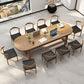 Natural Contemporary Writing Desk Oval Solid Wood Office Desk