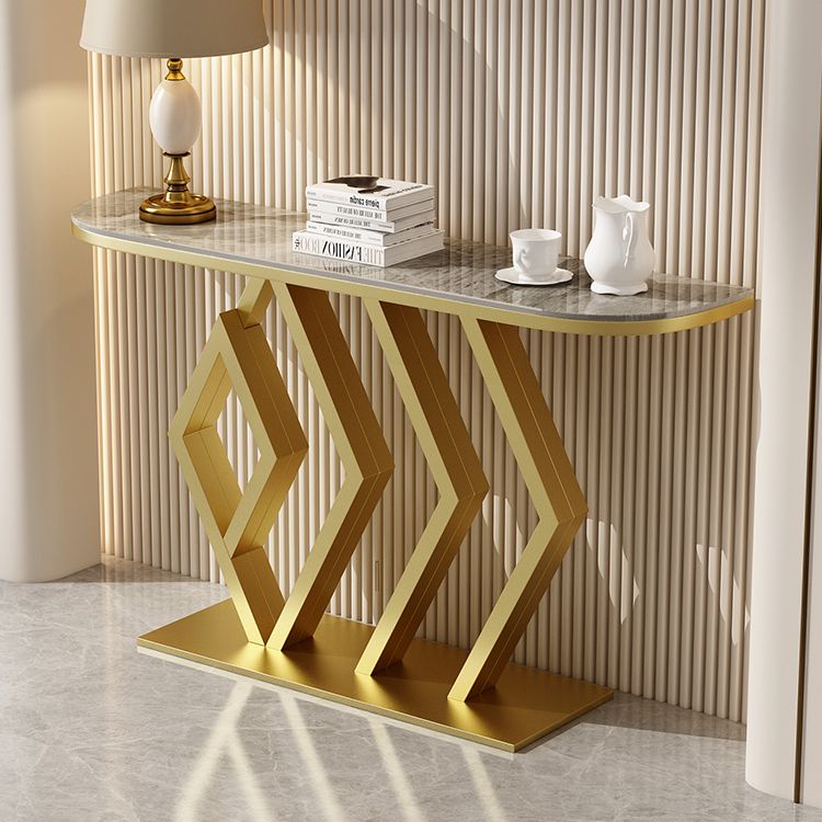 Tabella della console di pietra Metallino Tabella accento per resistenza graffiata, 31,49 "di alto livello