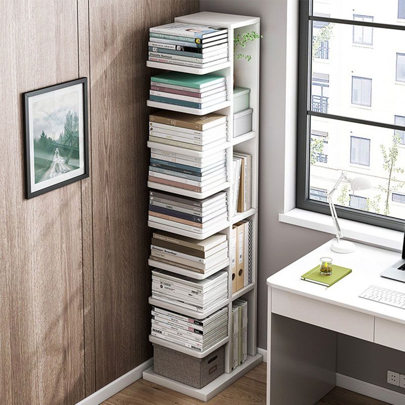 Scaffale di libri di legno di libreria geometrica contemporanea 11,8 "di larghezza