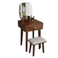 Scandinavian Solid Wood Vanity Dressing Table with Mirror and Stool