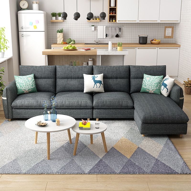 Modern 35.43 "di divano e chaise del braccio quadrato H con deposito per soggiorno