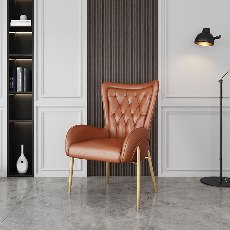 Scandinavian Wingback Metal Dining Arm Chair Kitchen Gold Dining Arm Chair Clearhalo ' kitchen&dining_furn' 'Dining Chairs' 'Dining Tables & Seating' 'dining_chair' 'Furniture' 'furniture_dining_chair' 'Kitchen & Dining Furniture' 'kitchen' 1200x1200_3e71a72a-dea7-4a75-9aba-ba897ce7bb99