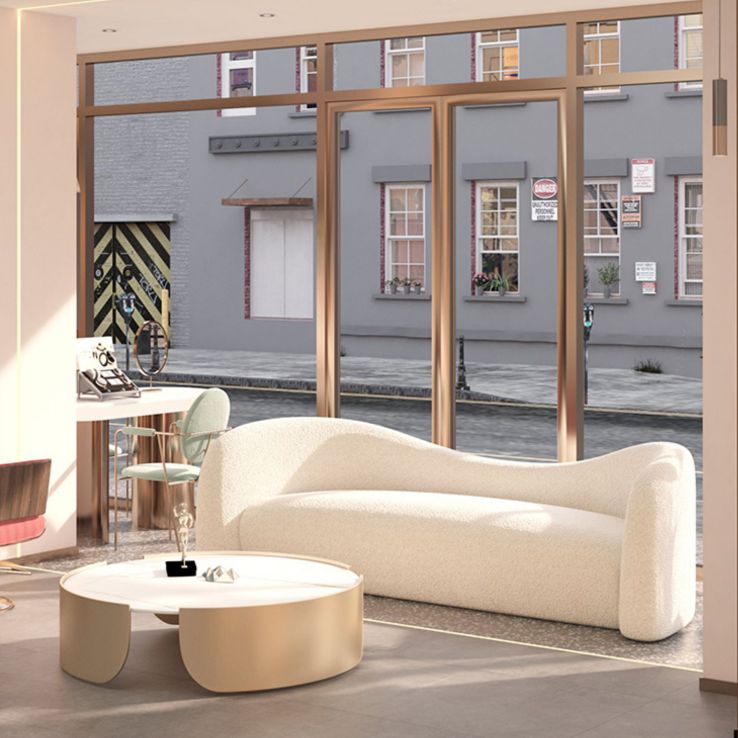 Tessuto scandinavo in tessuto da soggiorno smoking braccio sedute bianche curve