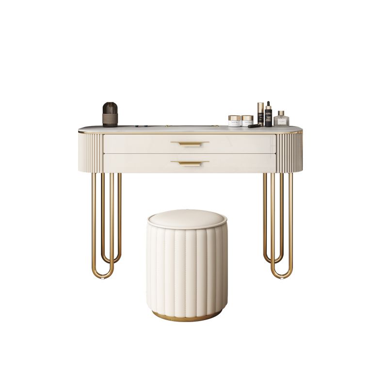 Stone Top Make -up Eitelkeit Metall und technischer Holzverkederstisch