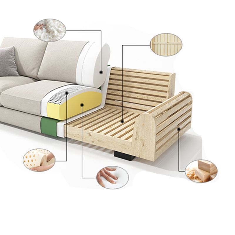 Scandinavian Standard Sofa with Multiple Cushion Seat 33.46"High Square Arm Sofa Clearhalo 'furn' 'furn_sofas' 'Furniture' 'furniture_sofas' 'kitchen' 'kitchen_sofas' 'Living Room Furniture' 'Sofa' 'sofas' 1200x1200_3e75503b-8513-400b-a4dc-56e441aac1c7
