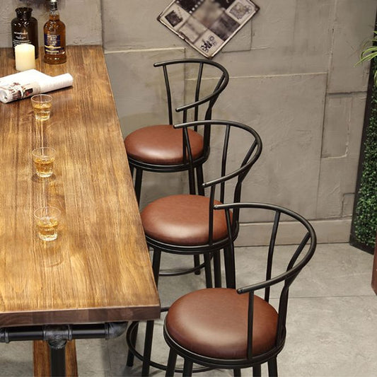 Industrial Bar and Counter Stool Brown Stool with Black Base Clearhalo 'Bar Furniture' 'Bar Stools' 'bar_stools' 'furn' 'furn_bar_stools' 'Furniture' 'furniture_bar_stools' 'Kitchen & Dining Furniture' 1200x1200_3e776691-0c81-4073-935b-fa960510108e