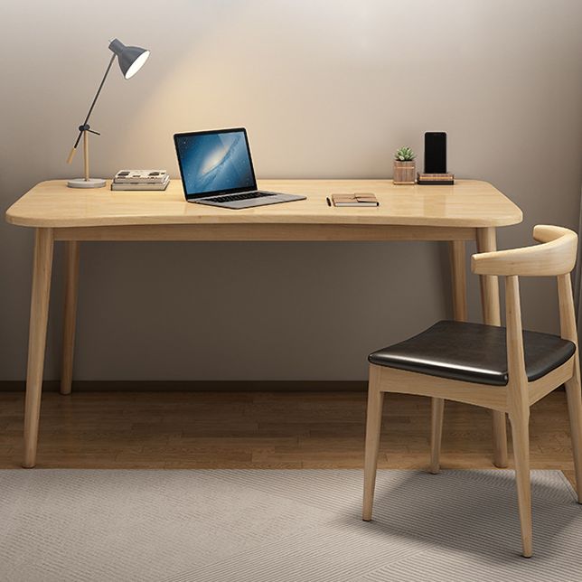 23,62 "W Curbe Writing Desk 1 étagère bureau de bureau en bois avec base de Parsons