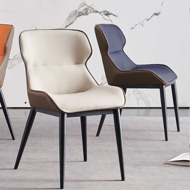 Upholstered Dining Chair Faux Leather and Metal Dining Room Chair Clearhalo 'Dining Chairs' 'Dining Tables & Seating' 'dining_chair' 'furn' 'furn_dining_chair' 'Furniture' 'Kitchen & Dining Furniture' 1200x1200_3e77cca0-eeaa-457c-a827-23ec394f14fe