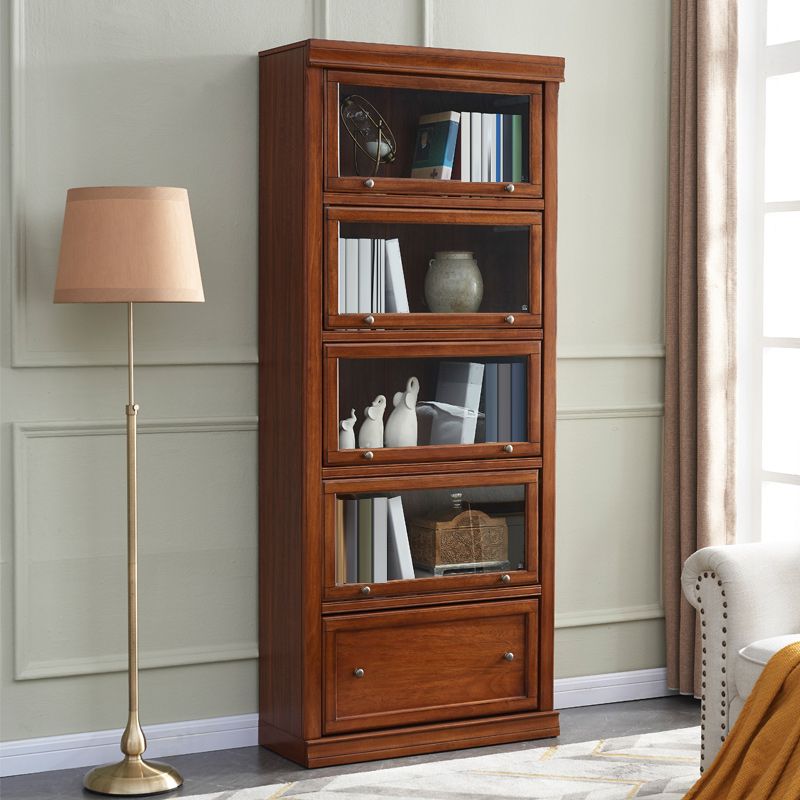 Wooden Standard Bookcase Modern Style Closed Back Vertical Bookshelf With Door Clearhalo 'Bookcases' 'furn' 'furn_bookcases' 'Furniture' 'Office Furniture' 1200x1200_3e7814b2-0ed0-47df-9537-ff026ac4d8cd