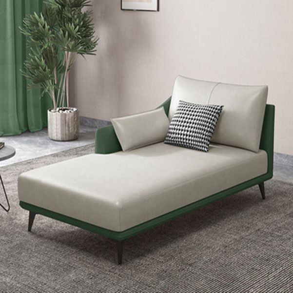 Nordic Style Faux Leather Chaise Recessed Arms Chaise in Solid Color Clearhalo 'Chairs & Seating' 'Chaise Lounge' 'chaise_lounge' 'furn' 'furn_chaise_lounge' 'Furniture' 'Living Room Furniture' 1200x1200_3e782385-49bc-4455-aff5-42f5492d2898