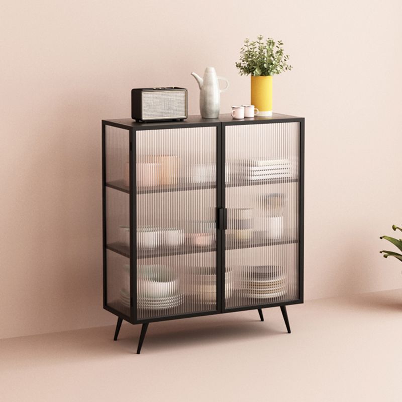 Sidebordo delle porte del vetro del server metallico contemporaneo con 2 porte