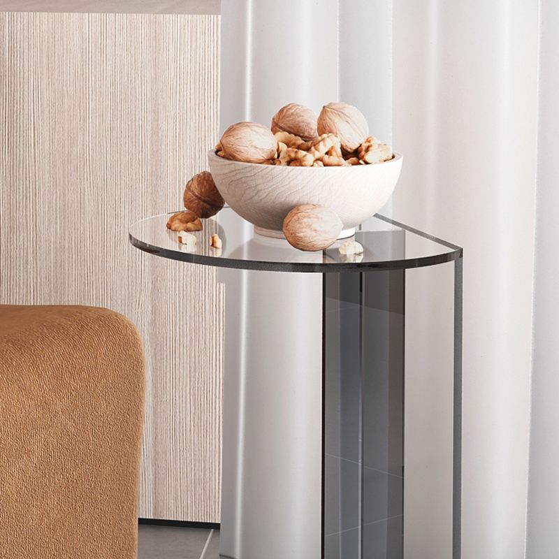 11" Wide Glam Side Table Sled Acrylic Clear Accent Side Table